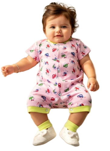 Short Sleeve Baby Cotton Rompers - Color: Customer Choice