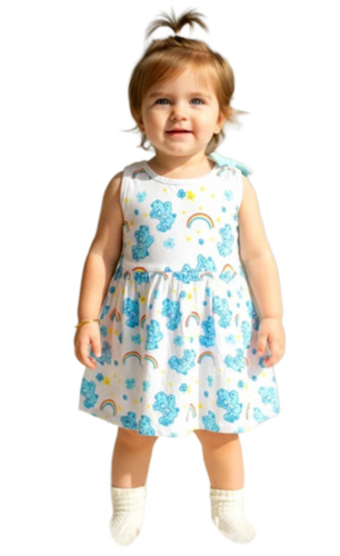Sleeveless Girls Cotton Frocks - Color: Customer Choice