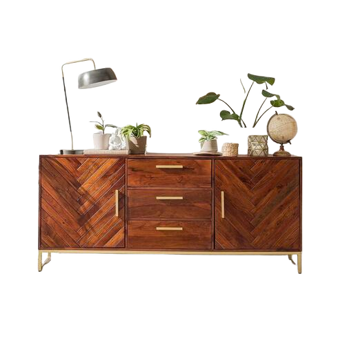 Wooden Sideboard Cabinet  - Artwork: Carving