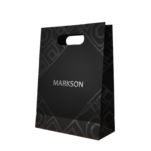 Printed Paper Bags With Die Cut Handle - Coating Type: Matt Or Gloss