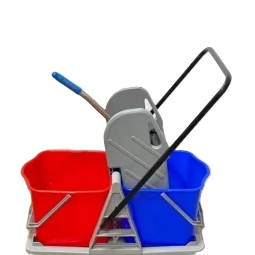 Double Bucket Mop Wringer Trolley