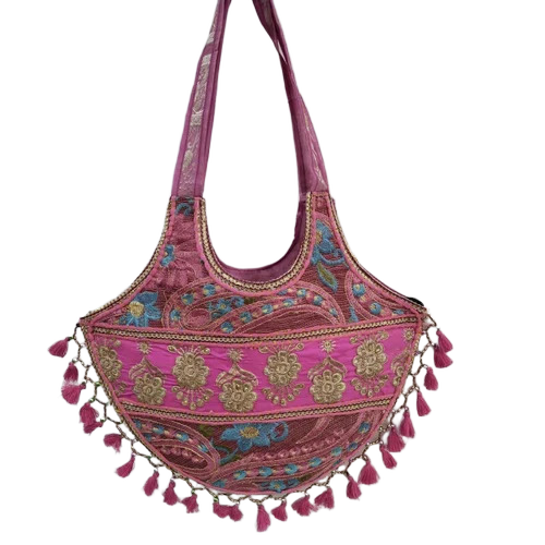 Handmade Embroidery Banjara Style Shell Work Shoulder Bags For Casual - Color: Assorted