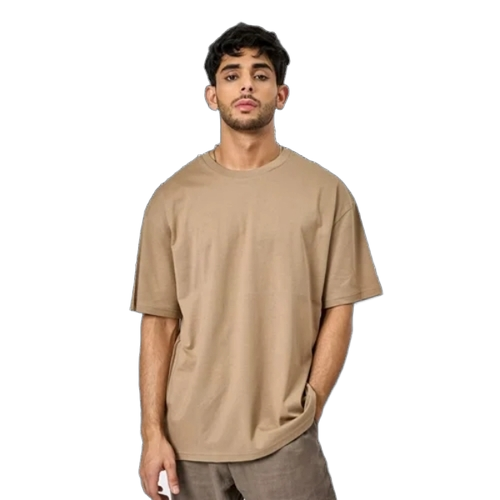 Oversized T Shirt - Cotton Fabric, V-Neck, Custom Size | Loose Fit, Breathable, Drop Shoulder, Plain Pattern