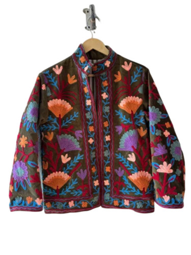 Full Sleeves Cotton Quitting Ladies Jacket - Color: Multicolor