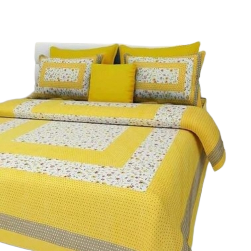 Jaipuri Bed Sheet  - Color: Yellow