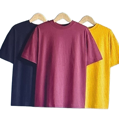 Men Plain T Shirt - Cotton, Black Yellow Maroon | Moisture Wicking, Breathable, Quick Dry, Flexible Stretch, Athletic Fit, Sweat Resistant, Durable Stitching