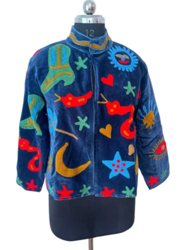 Velvet Fabric Embroidery Ladies Jacket For Wedding - Color: Multicolor