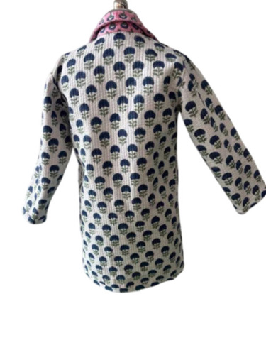 White Long Cotton Quilted Ladies Jacket - Feature: Breathable