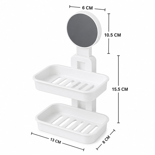 Two Layer Soap Holder - Color: White