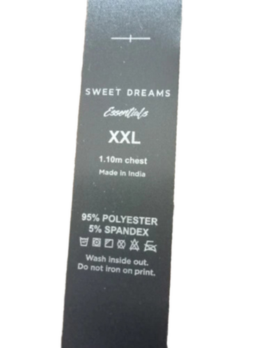 Black Woven T Shirt Label, 2 X 2.5 Inch - Coating Type: Matte