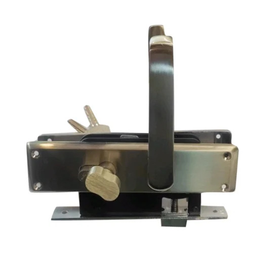 Silver Brass Door Handle Lock - Size: Standard