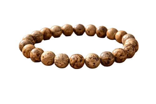 8 Mm Picture Jasper Crystal Bracelet - Color: Brown Beige