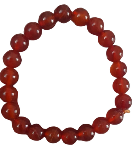 Carnelian Stone Bead Bracelet - Feature: Energy & Vitality