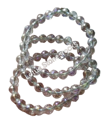Crystal Titanium Aura Quartz Bracelet - Gender: Unisex