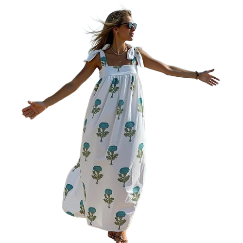 Girls Summer Sleeveless Lightweight Maxi Dress With Lining Blue Marigold