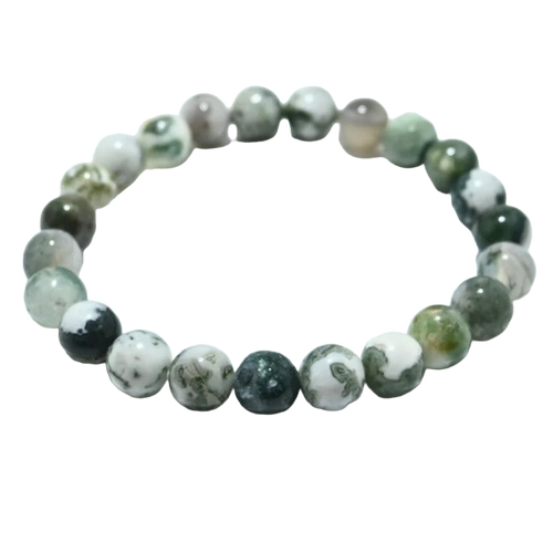 Moss Agate Bracelet - Color: Green White