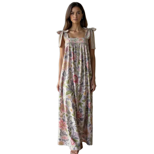 Sleeveless Printed Maxi Dress For Women