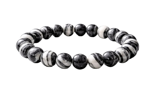Zebra Jasper Crystal Bracelet - Color: Black White