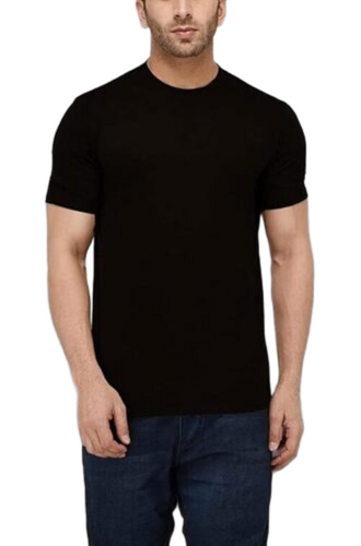 Skin Friendly Mens T Shirts - Cotton, S-XXXL, Black | Comfortable Fit, Breathable, Soft Texture, Durable Stitching