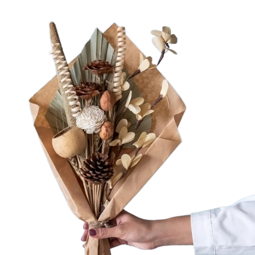 Light Weight Dried Flower - Brown Preserved Texture | Natural Beauty Soft Color Artistic Appeal