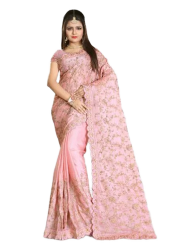 Avantika New Embroidery Poly Silk Saree - Color: Blue