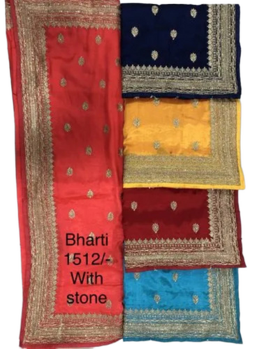 Bharti New Heavy Embroidery And Stone Work Silk Saree - Color: Royal Blue
