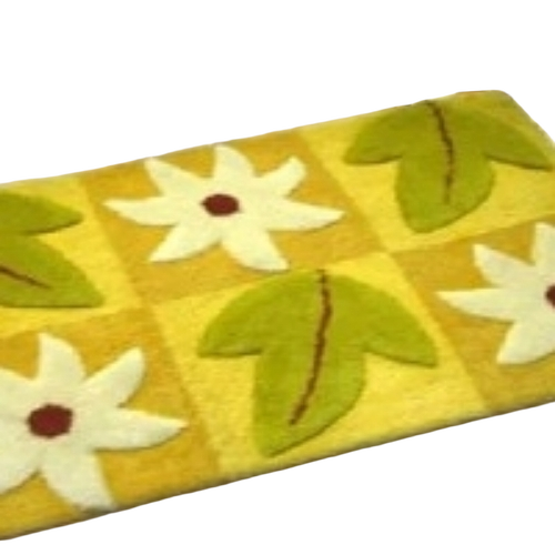 Red Jute And Cotton Rug