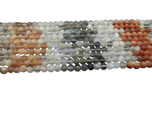 Multicolor Moonstone Smooth Round Beads - Beads Material: Stone
