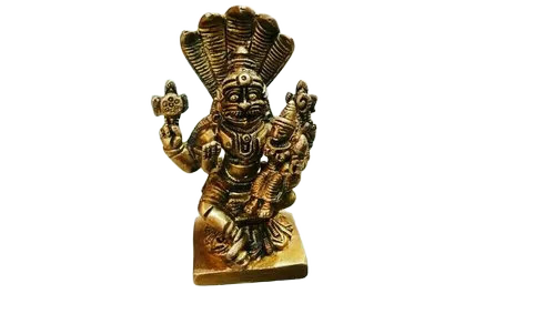 Narsingh Dev Brass Statue - Color: Golden