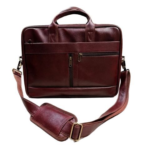 Men Brown Leather Office Bag