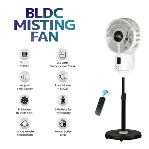 Bldc Mist Pedestal Fan 16 Inch