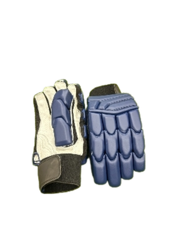 Cricket Batting Gloves Plain With Pittard Leather - Color: Blue