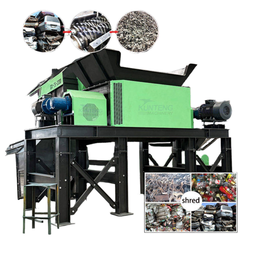 Dual Axis Coconut Shell Wood Straw Rubber Scrap Metal Shredding Machine - Application: Plastic
