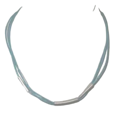 Leather Necklace With Silver Lnw00040