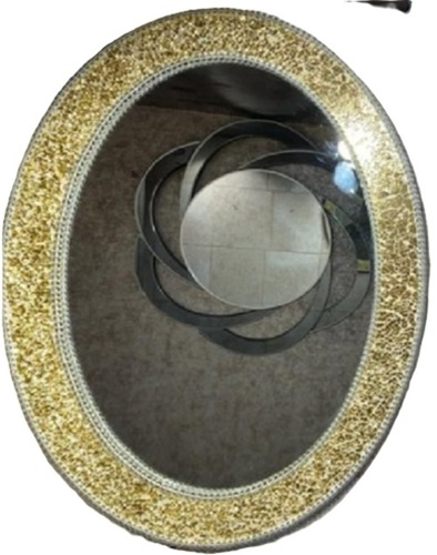 Silver Flower Glass Mirror