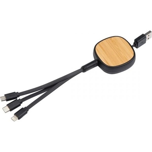 3 In 1 Charging Bamboo Cable