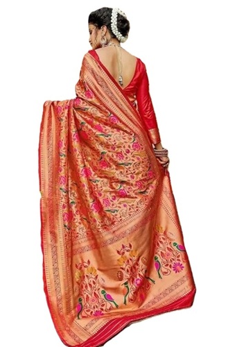 Animal Print Paithani Silk Blend Saree