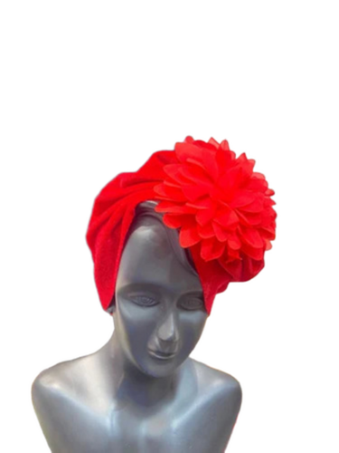 Red Fancy Hair Turban