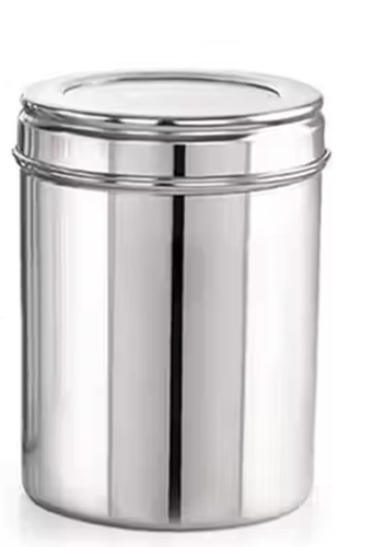 750gms Stainless Steel Grocery Container - 750 ml Silver Polished Finish | Airtight Rust Resistant Leak Proof Multipurpose