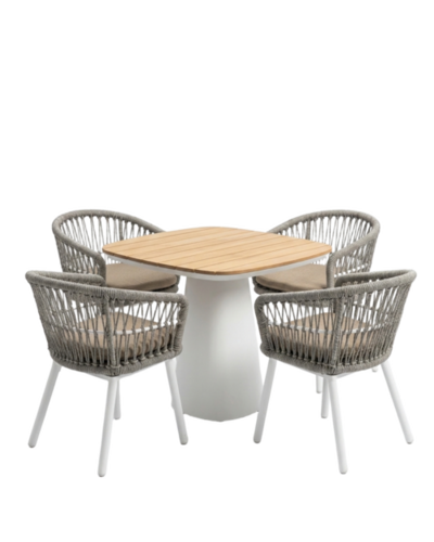 Outdoor Dining Set - Color: White
