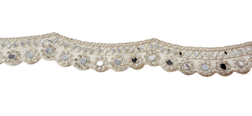 Round Mirror Work Lace - Color: Pearl
