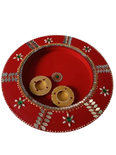 10inch Wooden Pooja Thali Set