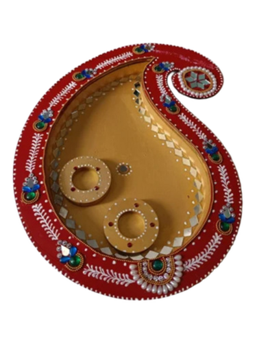 Decorative Wooden Pooja Thali Set