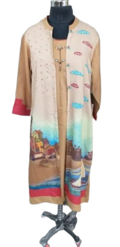 Flaxen Ladies Double Layer Printed Cotton Kurti - Feature: Washable