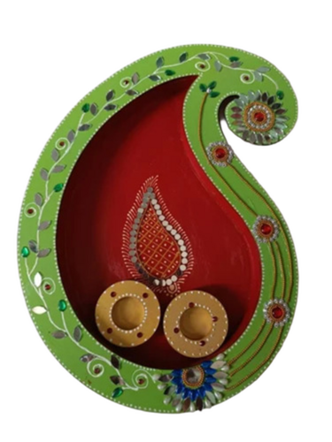 Paisley Wooden Pooja Thali Set
