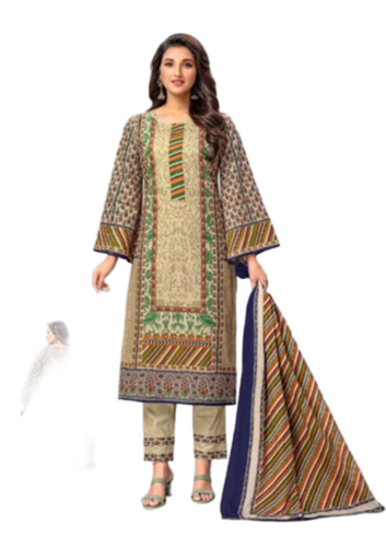Unstitched Pure Heavy Lawn Cotton Printed Ladies Suits - Ethnic Region: Indian