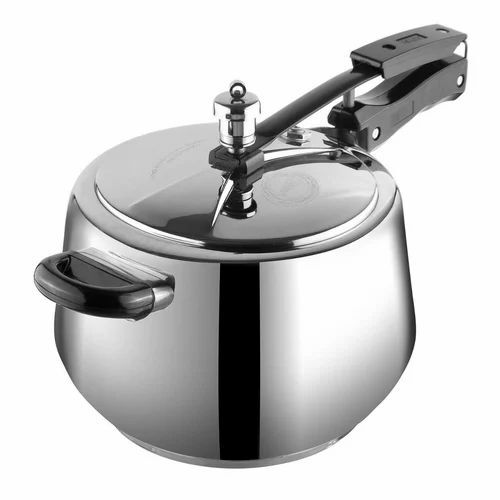 Aluminium Pressure Cooker - 5 Liter, Polished Aluminum | Durable, Smooth Finished, Plastic Handle
