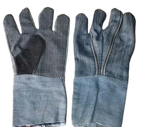 Denim Safety Gloves - Design: Stitched