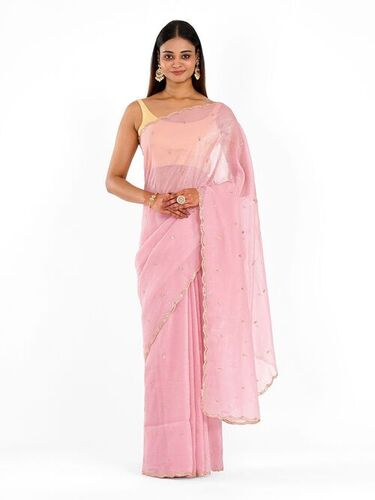 Pink Georgette Saree