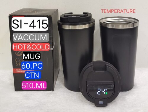 Si-415 Smart Stainless Steel Coffee Mug - Standard Size Black | Rust-Proof Leak Proof Stylist Smooth Finish Box Packaging